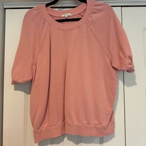 Z Supply Pink Short Sleeve Sweatshirt